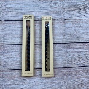 Lot of Two Silicone Beaded Pacifier/teether Holder Clips Black & Wood